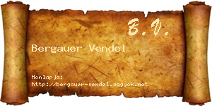 Bergauer Vendel névjegykártya